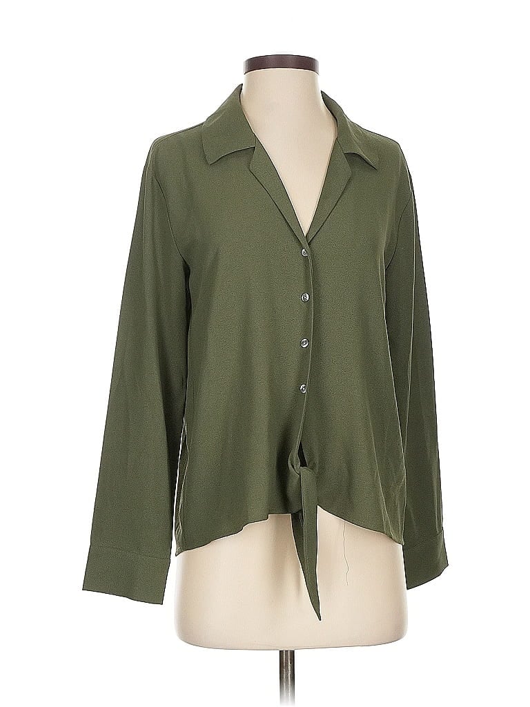 Pre-owned 1.state Long Sleeve Blouse In Green