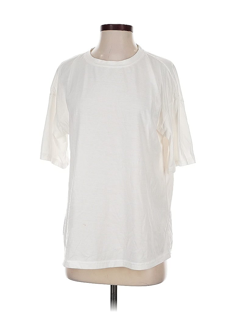 Pre-owned Unbranded Short Sleeve T-shirt In White