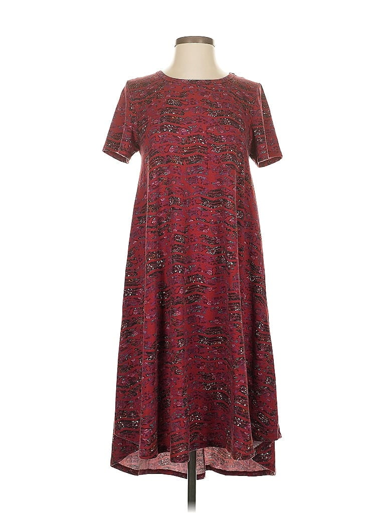 Pre-owned Lularoe Casual Dress In Burgundy