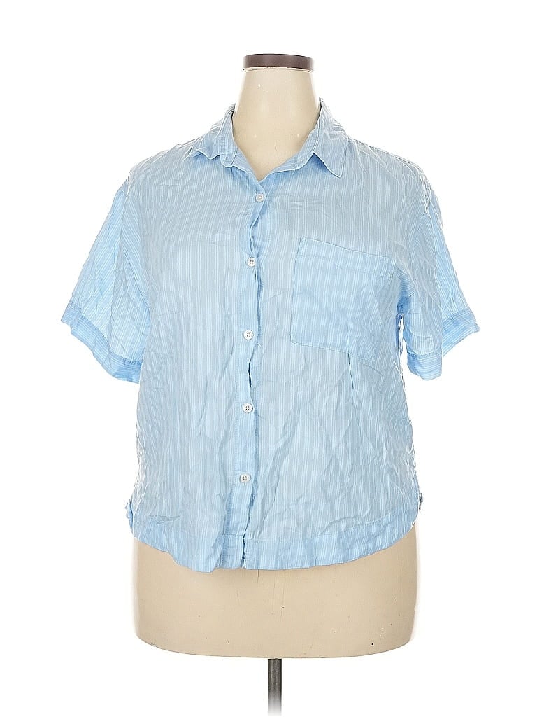 Pre-owned Stars Above Short Sleeve Blouse In Blue