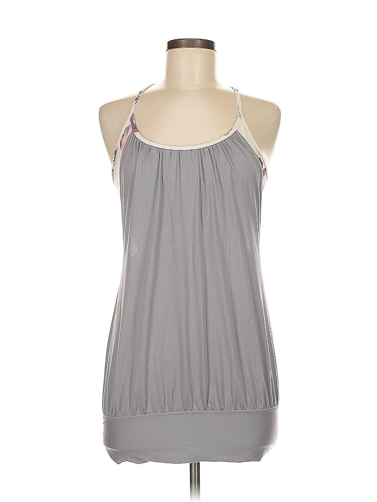 Pre-owned Lululemon Athletica Tank Top Gray Halter Neckline Tops