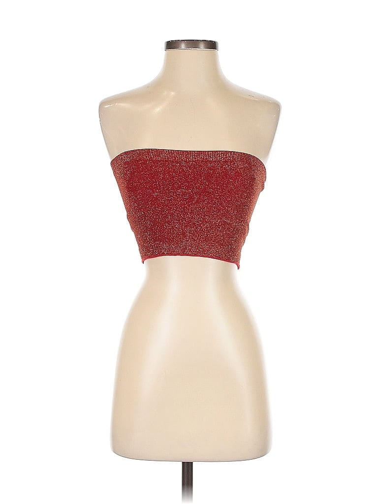 Pre-owned See You Monday Tube Top Red Strapless Neckline Tops