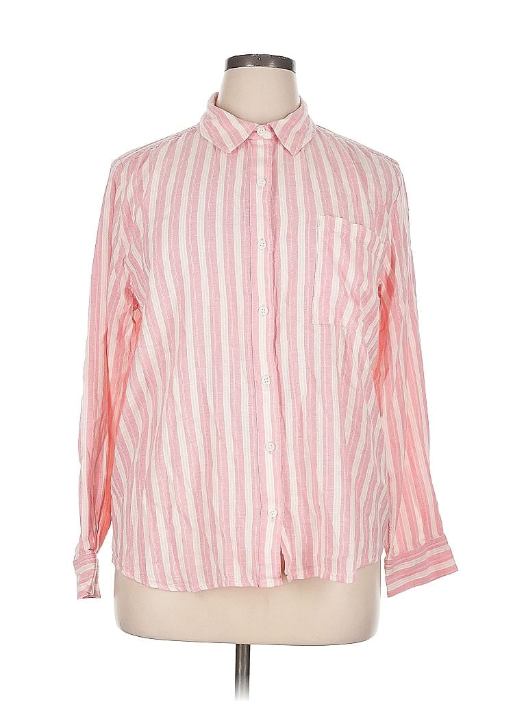 Pre-owned Style & Co Long Sleeve Button Down Shirt In Pink