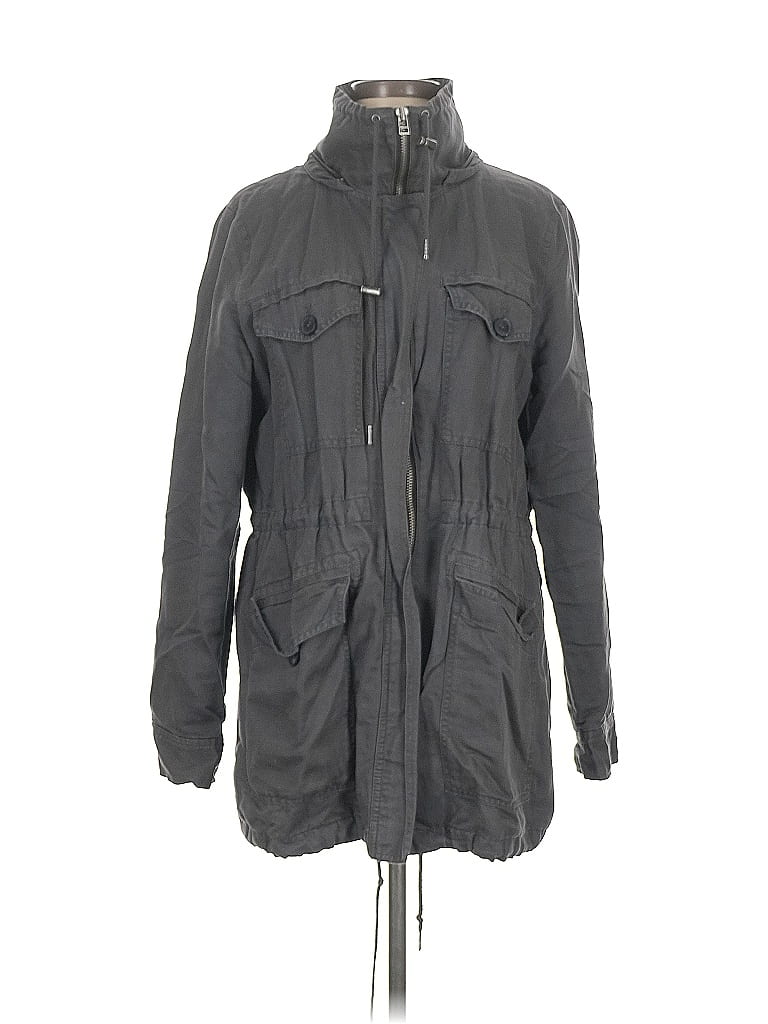 Pre-owned Ann Taylor Loft Raincoat In Gray