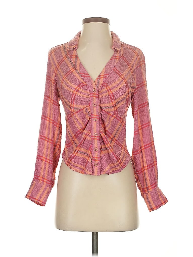 Click to view more detailed imagery on our partner's website Pre-owned Pilcro Long Sleeve Blouse In Pink