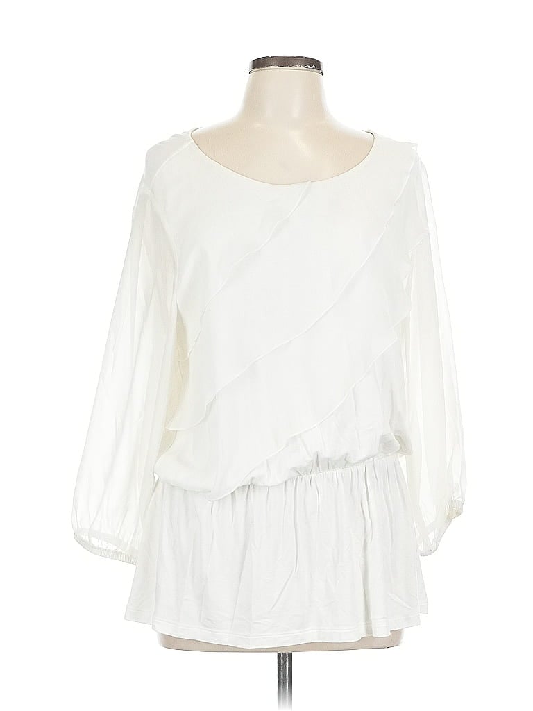 Pre-owned Chico's 3/4 Sleeve Blouse In White