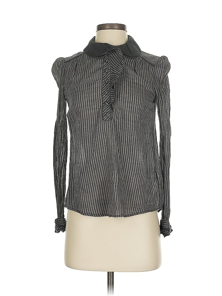 Pre-owned French Connection Long Sleeve Blouse In Gray