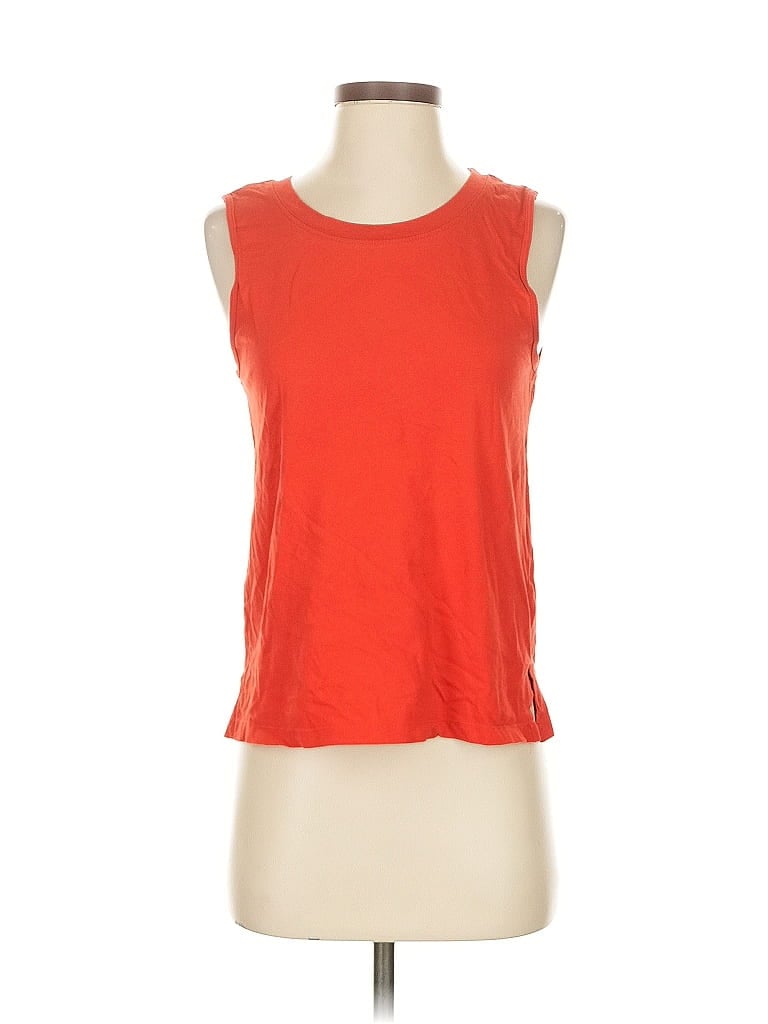 Pre-owned Zara W&b Collection Sleeveless Top Orange Scoop Neck Tops