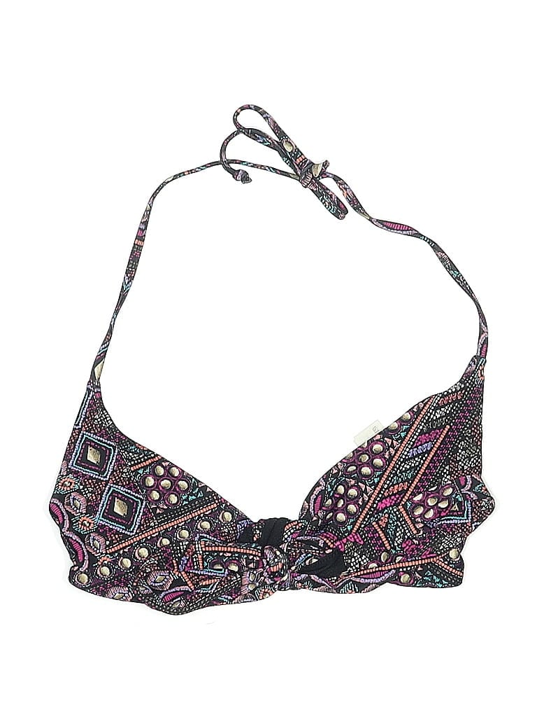 Pre-owned Hollister Swimsuit Top Brown Paisley Pattern Swimwear