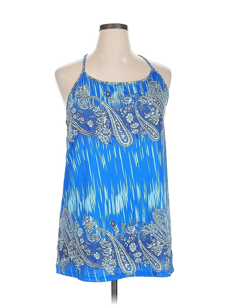 Pre-owned Unbranded Tank Top Blue Halter Neckline Tops
