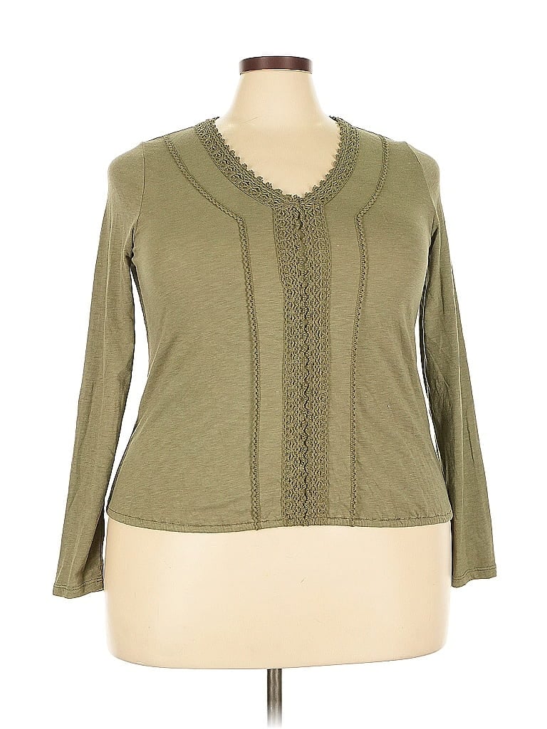 Pre-owned Mudd Long Sleeve Top Green Sweetheart Neckline Tops