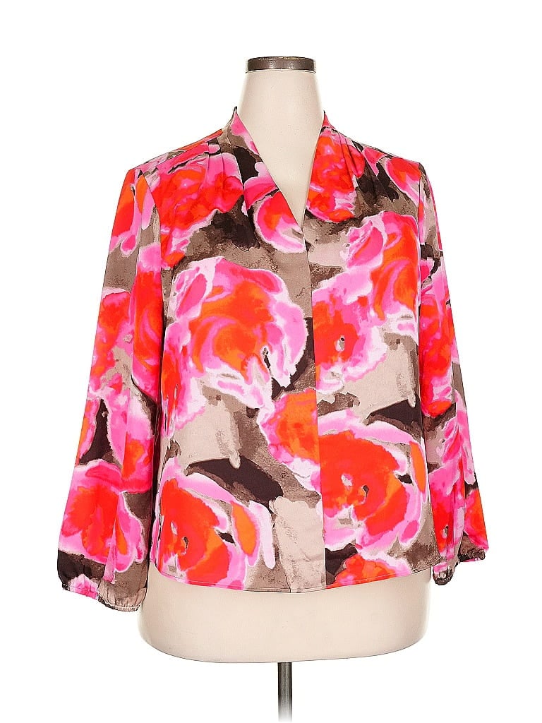 NIC + ZOE Pre-owned 3/4 Sleeve Blouse In Pink