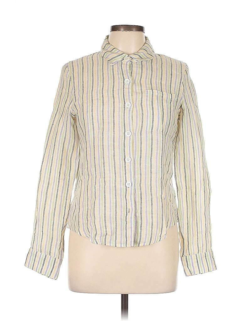 Pre-owned Reformation Long Sleeve Button Down Shirt In Green