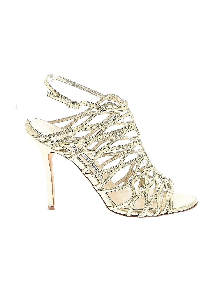 Pre-owned Manolo Blahnik Sandals In Gold