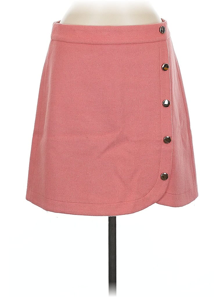 Pre-owned Ann Taylor Loft Wool Skirt In Pink