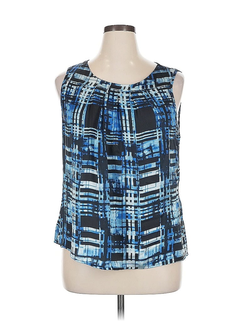 Pre-owned Notations Sleeveless Blouse In Blue