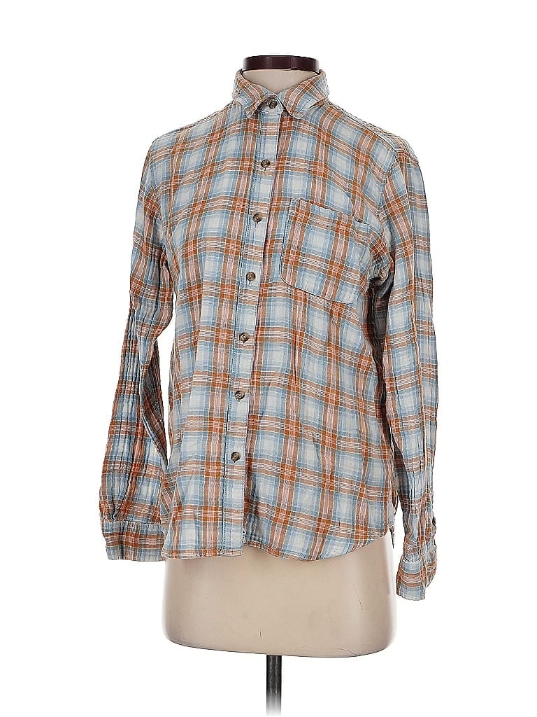 Pre-owned Universal Thread Long Sleeve Button Down Shirt In Orange