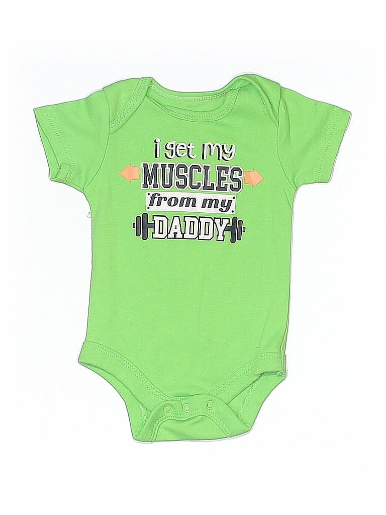 Click to view more detailed imagery on our partner's website Pre-owned Wonder Nation Babies' Short Sleeve Onesie In Green
