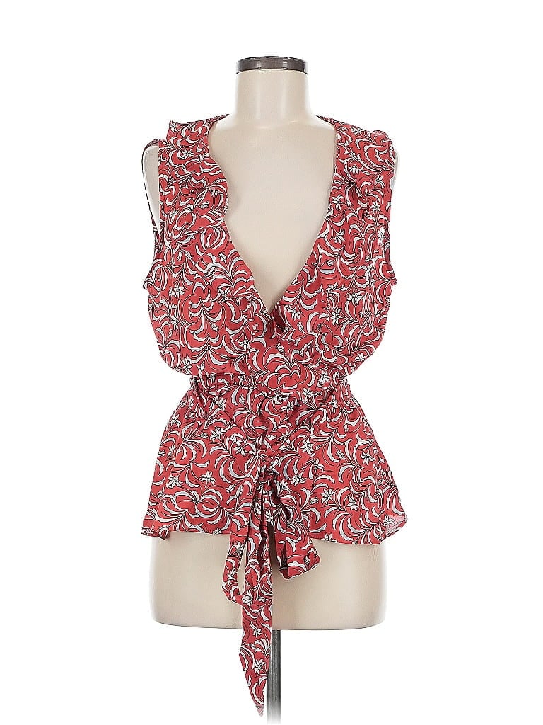 Pre-owned Max Studio Sleeveless Blouse In Red