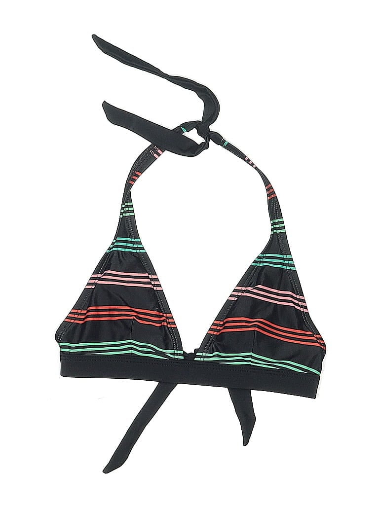 Click to view more detailed imagery on our partner's website Pre-owned Patagonia Swimsuit Top Black Stripes Pattern Swimwear