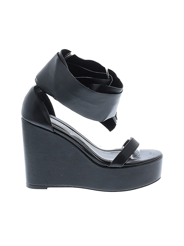 Pre-owned Azalea Wang Wedges In Black