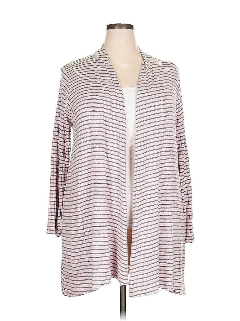 Pre-owned Zenergy By Chico's Cardigan Sweater In Pink