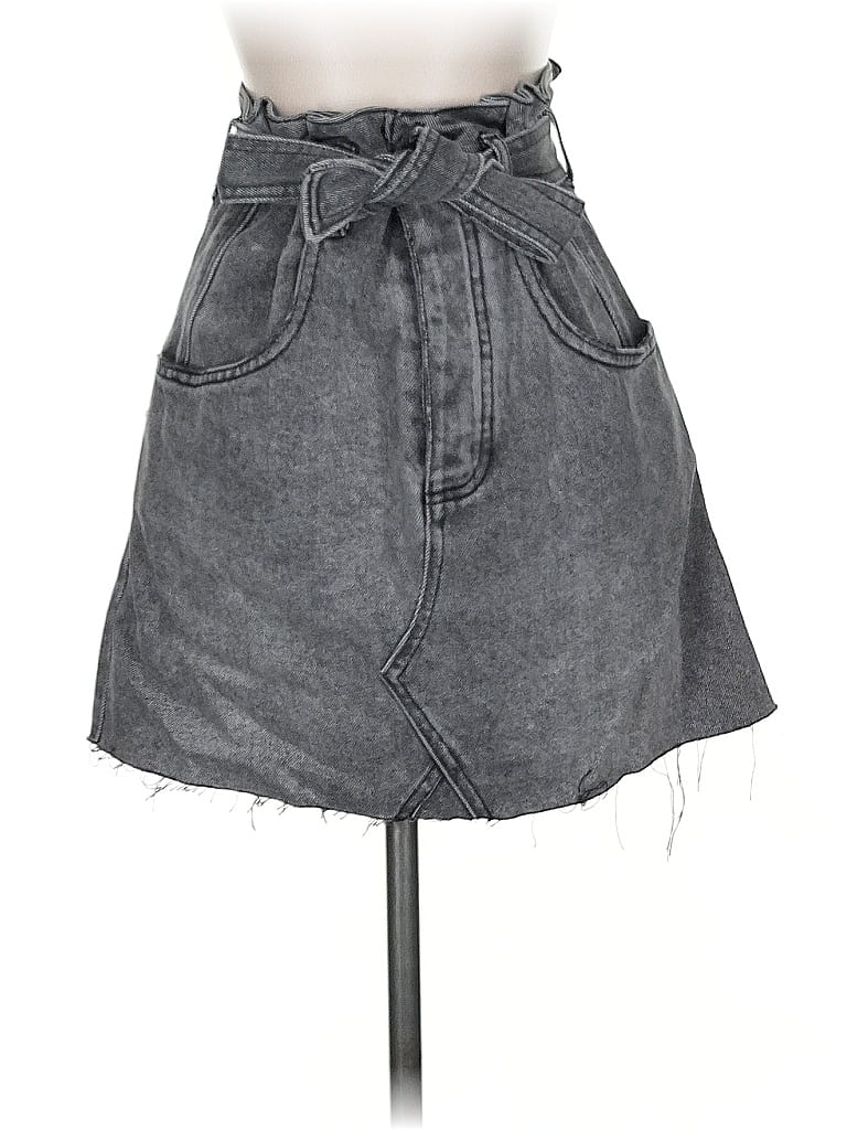 Pre-owned We The Free Denim Skirt In Gray