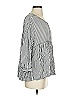 Max Studio 100% Rayon Stripes Gray 3/4 Sleeve Blouse Size S - photo 4