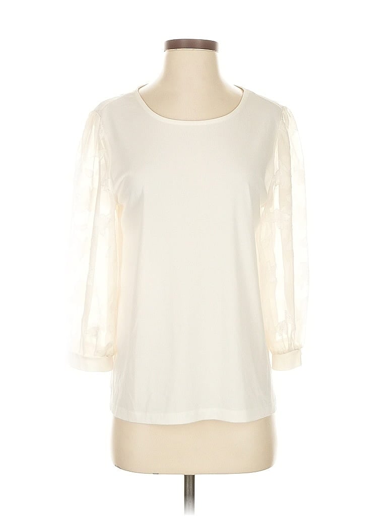 Click to view more detailed imagery on our partner's website Pre-owned Cece 3/4 Sleeve Top Ivory Boatneck Tops In White