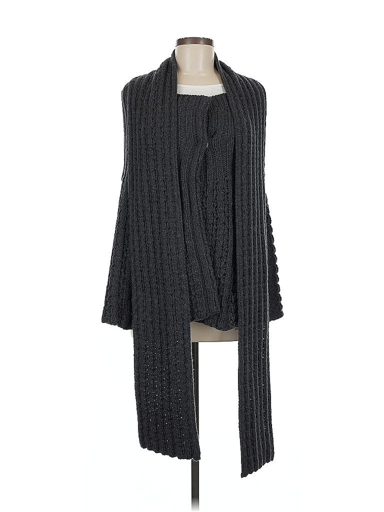 Pre-owned Laundry By Design Wool Cardigan Sweater In Gray