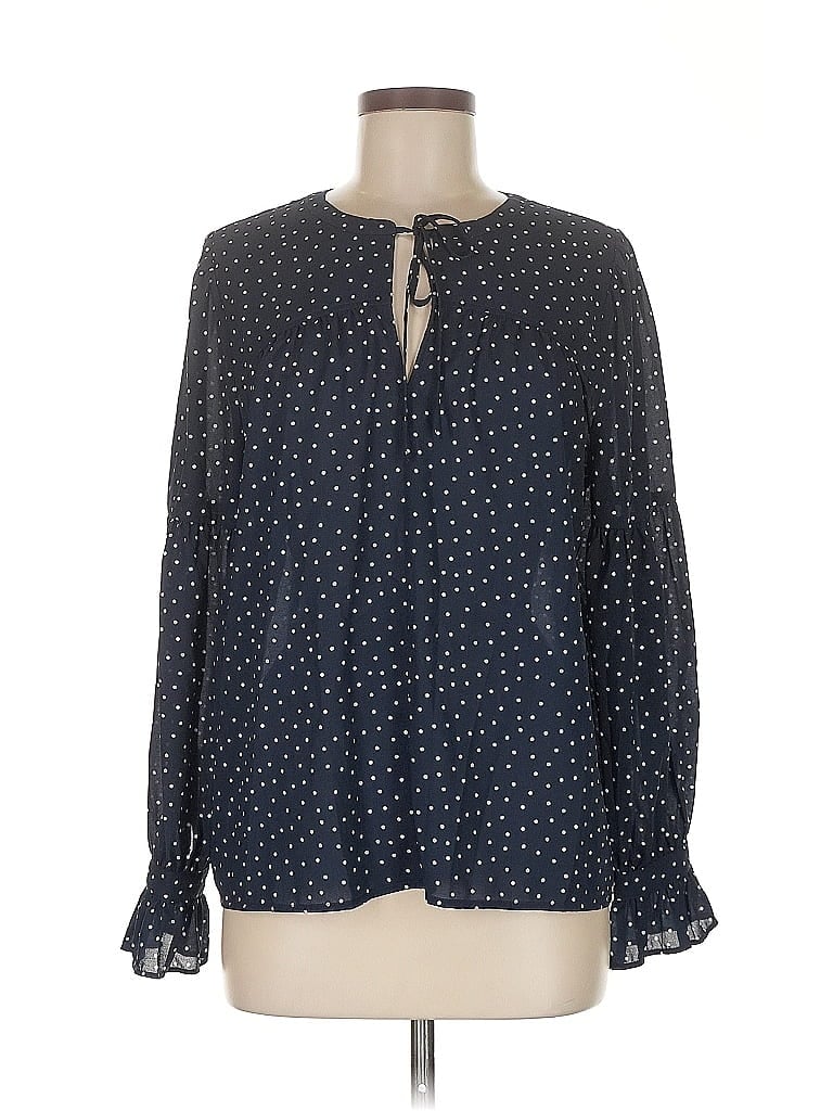 Pre-owned Ann Taylor Loft Long Sleeve Blouse In Blue