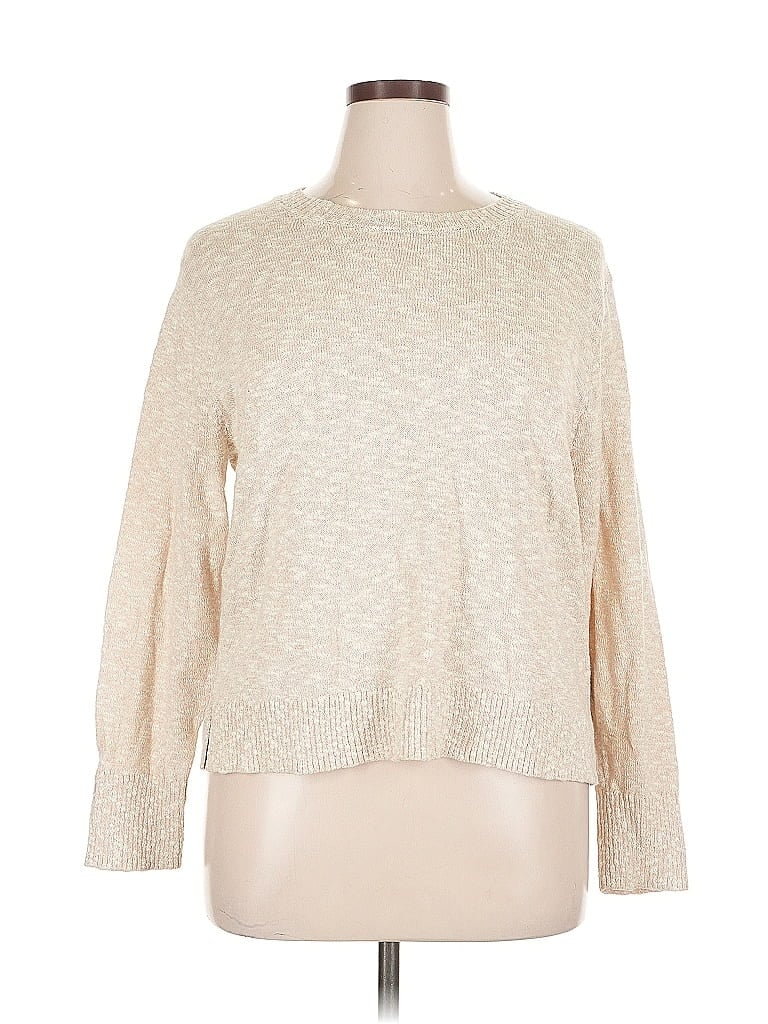 Pre-owned J.crew Factory Store Pullover Sweater In White