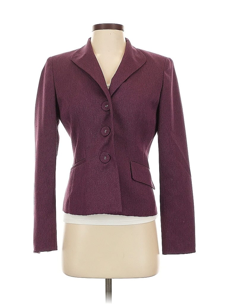 Pre-owned Evan Picone Blazer Jacket In Burgundy