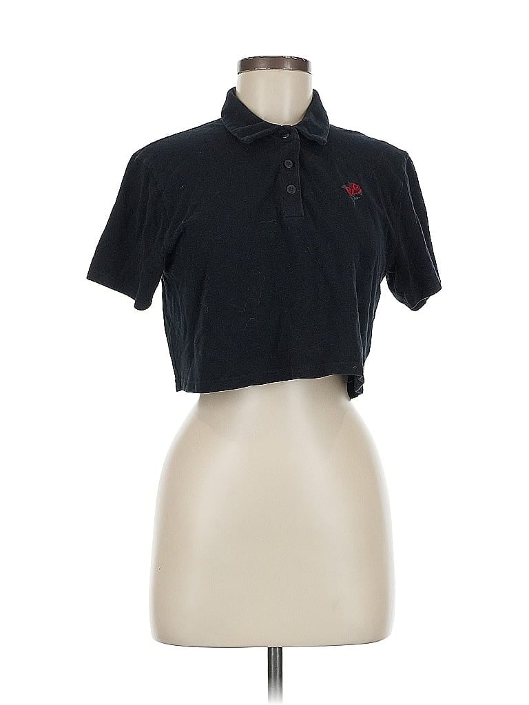 Pre-owned Pins And Needles Short Sleeve Polo Shirt In Black