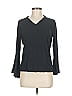 Johnston & Murphy 100% Rayon Gray Black 3/4 Sleeve Top Size M - photo 1
