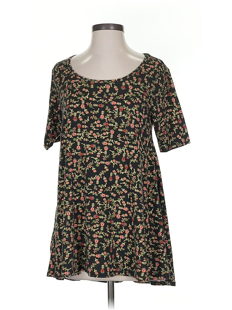 Pre-owned Lularoe Short Sleeve Top Black Scoop Neck Tops