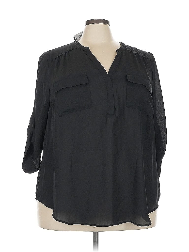 Torrid 3/4 Sleeve Blouse In Black
