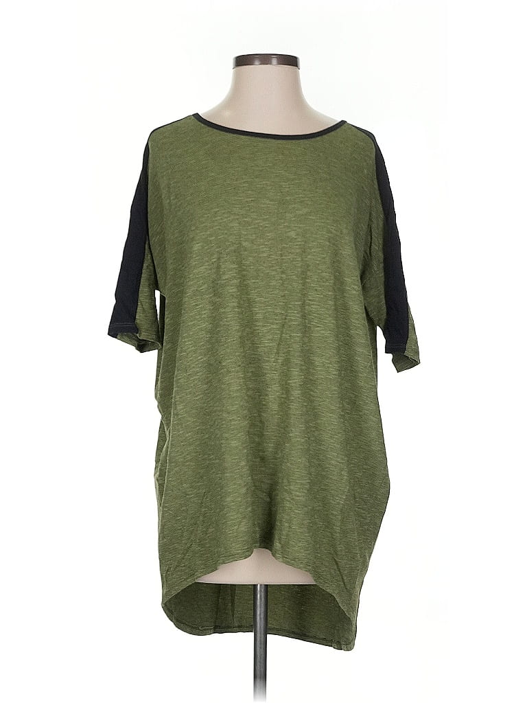 Pre-owned Lularoe Short Sleeve Top Green Crew Neck Tops