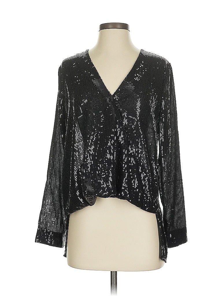 Pre-owned Endless Rose Long Sleeve Blouse In Black
