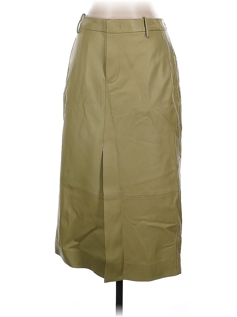 Pre-owned Vince Leather Skirt In Brown