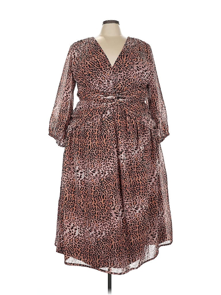 Pre-owned Ranna Gill Cocktail Dress In Brown