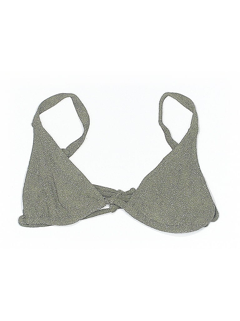 Click to view more detailed imagery on our partner's website Pre-owned Pacsun Swimsuit Top Gray Tweed Pattern Swimwear
