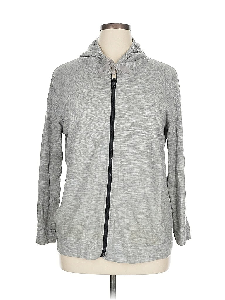 Pre-owned Just My Size Zip Up Hoodie In Gray