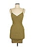 Isalis Solid Tan Green Cocktail Dress Size M - photo 1