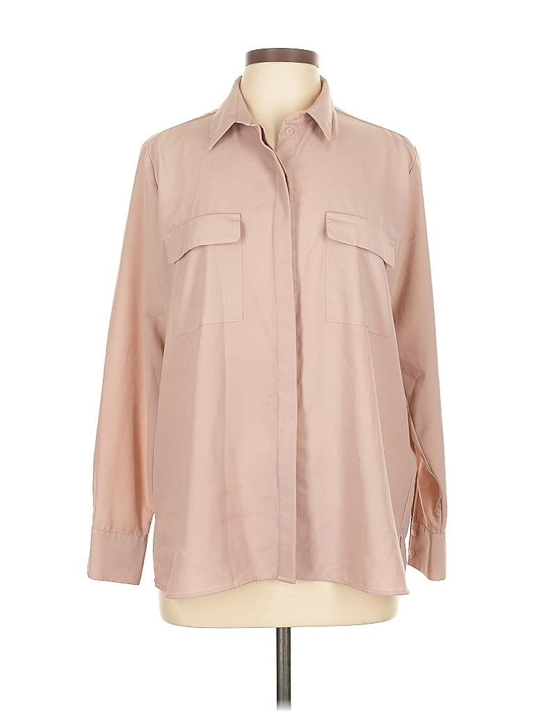 Pre-owned H&m Long Sleeve Blouse In Brown