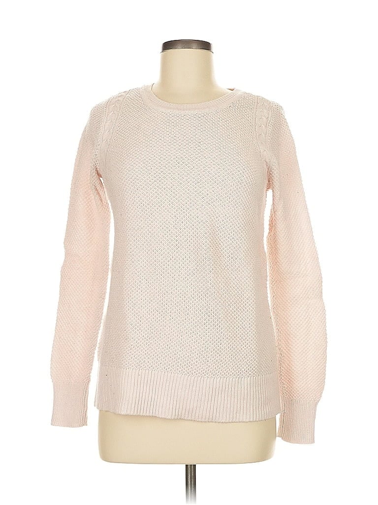 Pre-owned Ann Taylor Loft Pullover Sweater In White