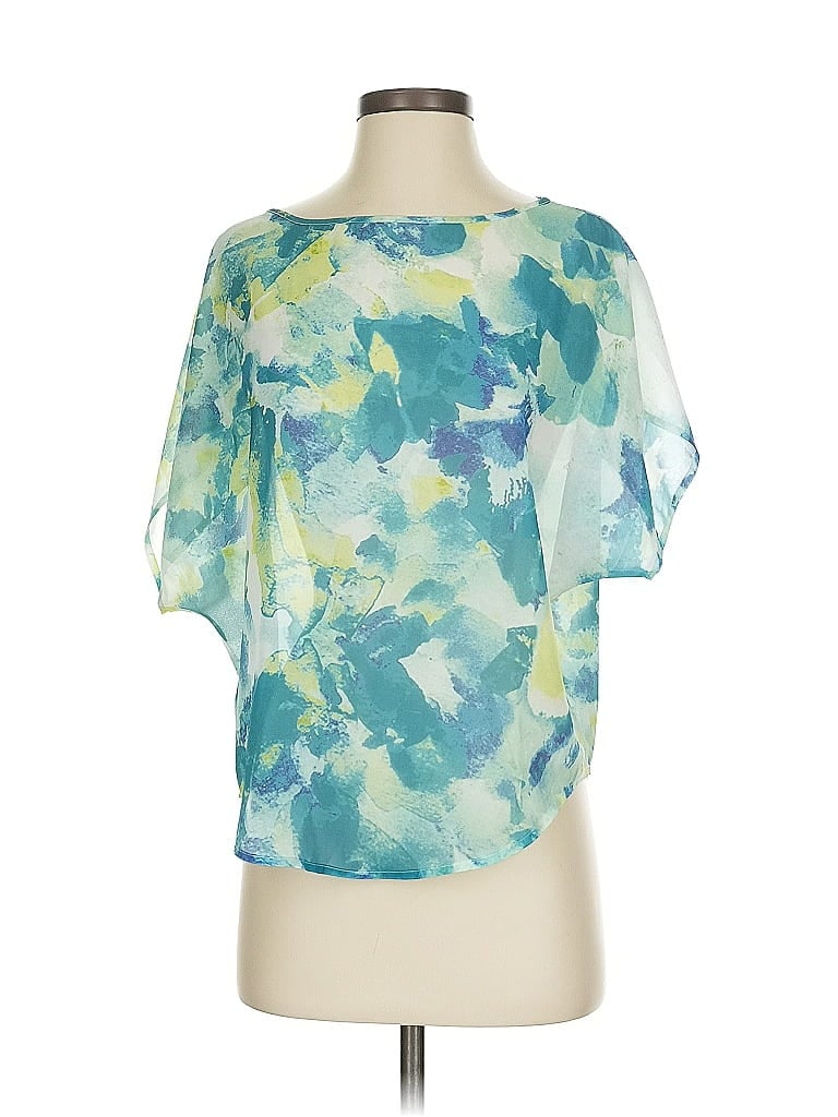 Pre-owned Guess Short Sleeve Blouse In Blue