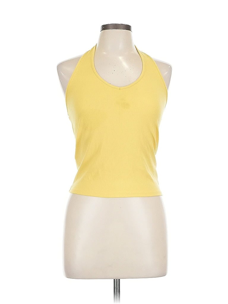 Pre-owned American Eagle Outfitters Tank Top Yellow Halter Neckline Tops