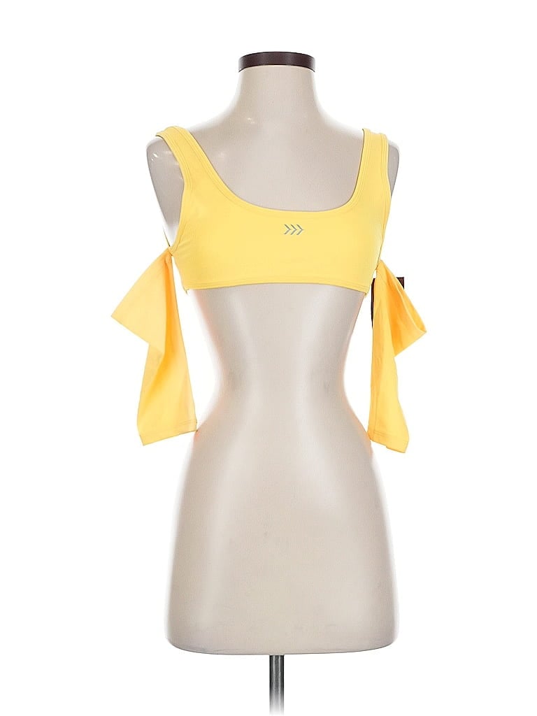 Pre-owned Assorted Brands Tank Top Yellow Strapless Neckline Tops