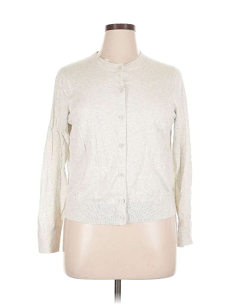 Pre-owned Banana Republic Factory Store Cardigan Sweater In White